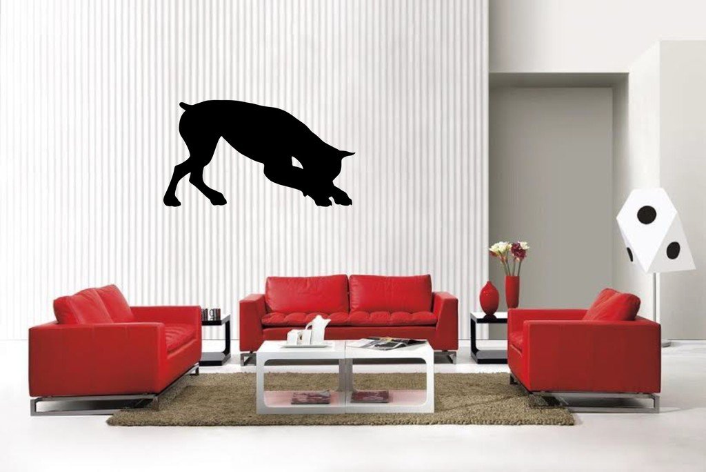 Picniva Matte Black Boxer Style 42 Vinyl Wall Decal Pet Animal Decor