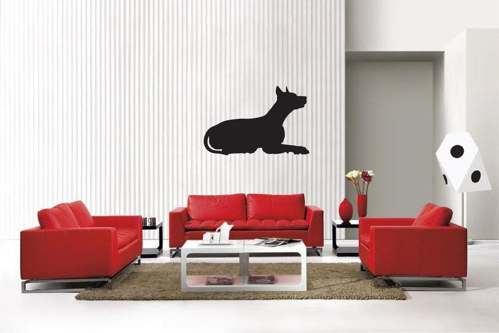Picniva Matte Black Doberman Style 16a Vinyl Wall Decal Canine Decor