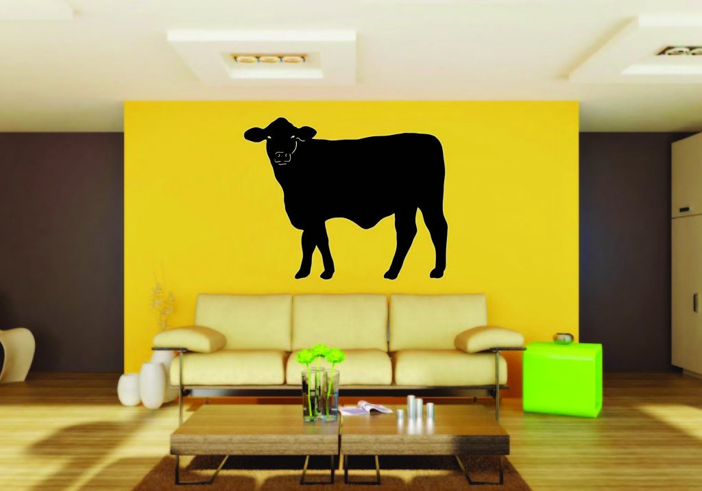 Picniva Cow Sty5 Vinyl Wall Decal, Approx 22 x 17.6 in, Removable