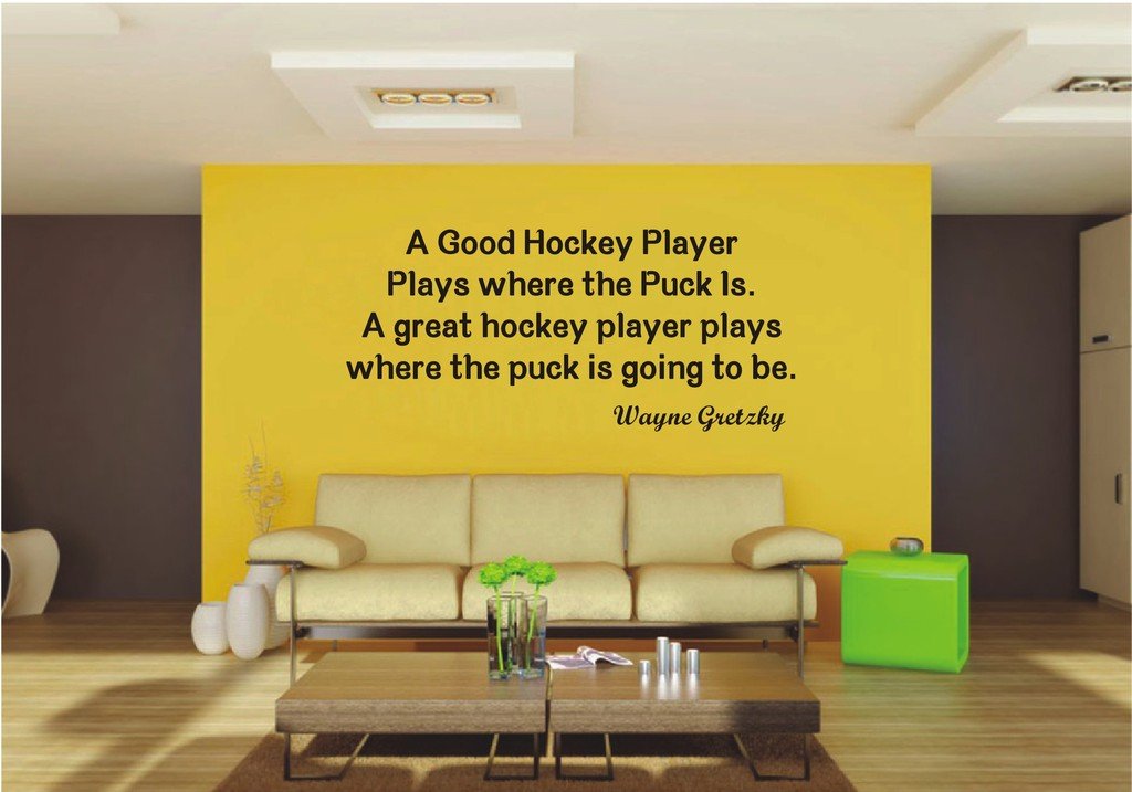 Picniva 22x9.94 A Good Hockey Player Plays Where Vinyl Wall Decal Sports