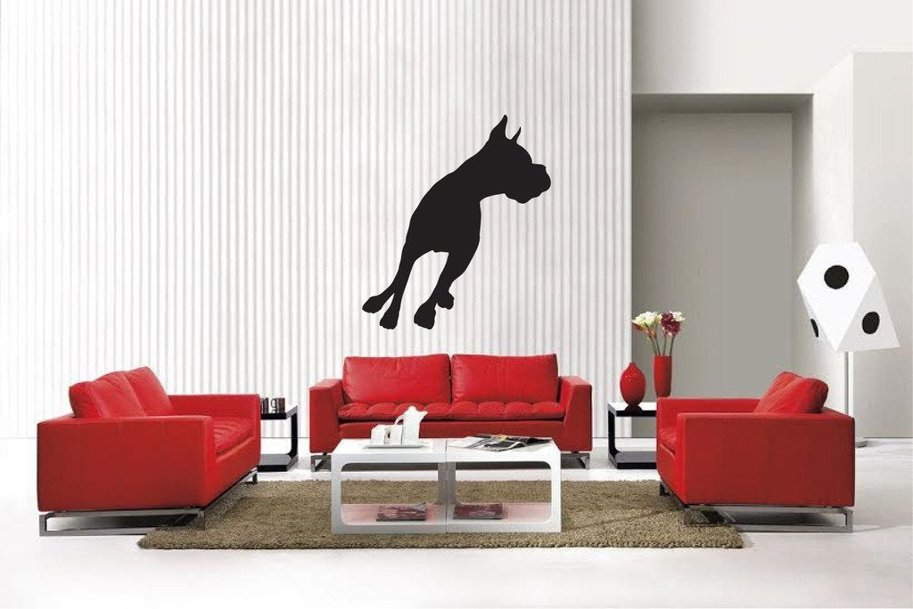 Picniva Matte Black Boxer Style 41 Vinyl Wall Decal Canine Decor