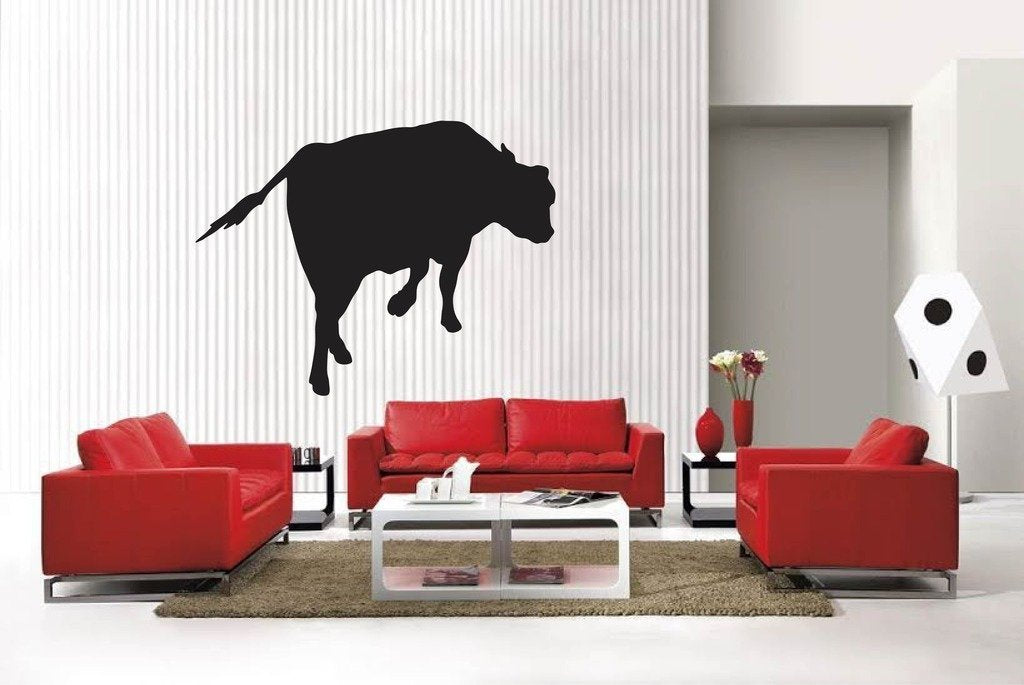 Picniva Matte Black Cow Style 82 Vinyl Wall Decal Farm Ranch Decor Home Art