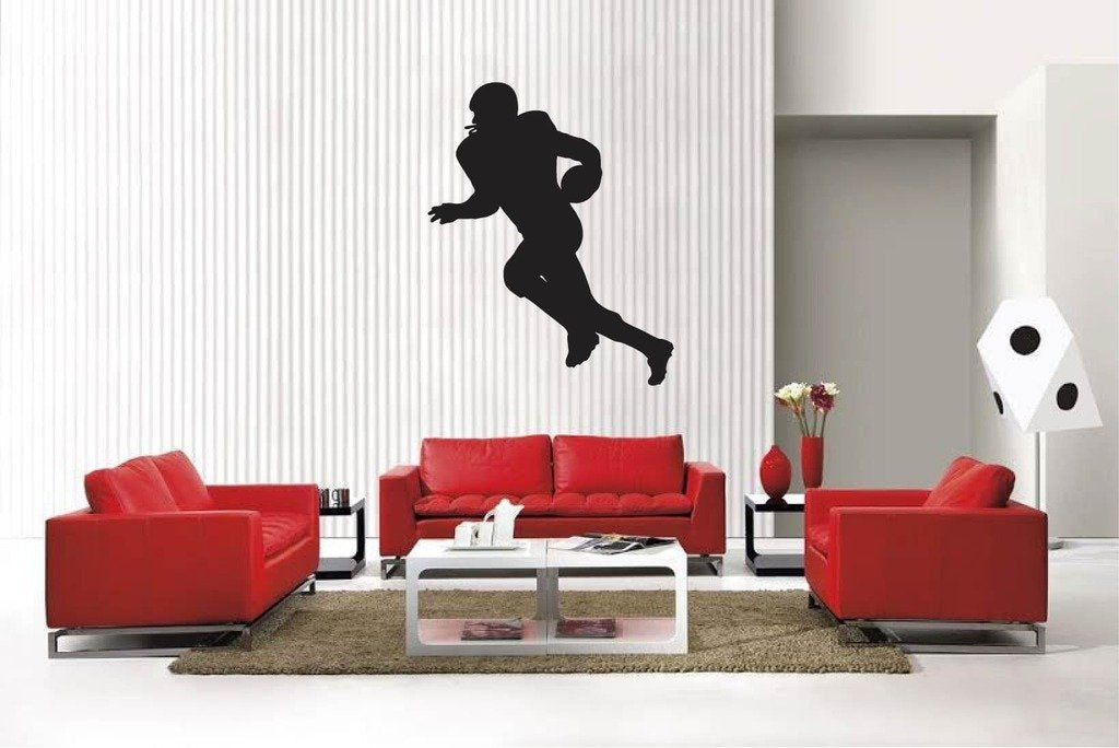 Picniva Matte Black Football Style 12a Vinyl Wall Decal Sports Decor