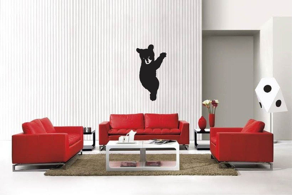 Picniva Matte Black Bear Style 2 Vinyl Wall Decal Wildlife Nature Decor