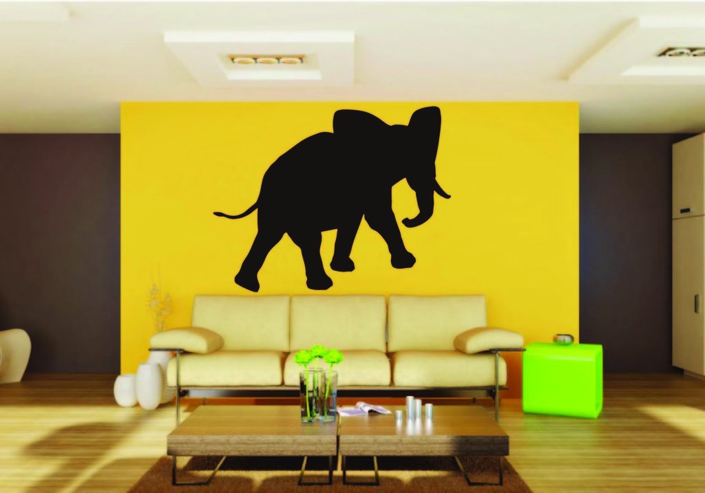 Picniva Elephant Sty7 Vinyl Wall Decal, Approx 22 x 17.6 in, Removable