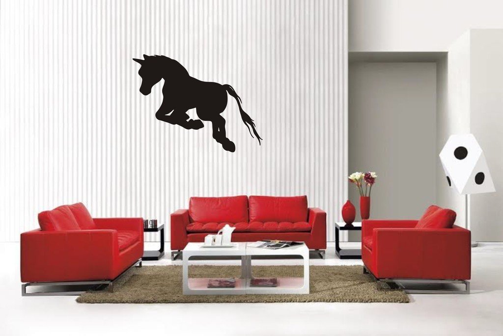 Picniva Pony Style 5A Vinyl Wall Decal, Matte Black, 22 x 16.54 in