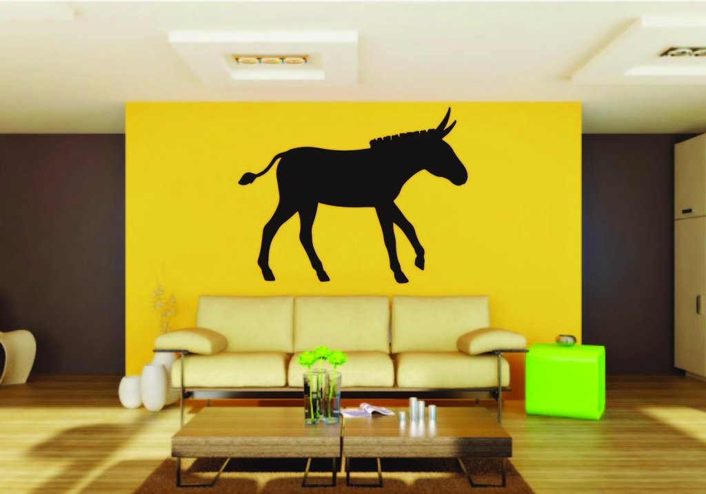 Picniva Donkey Sty12 Vinyl Wall Decal, Approx 22 x 17.6 in, Removable