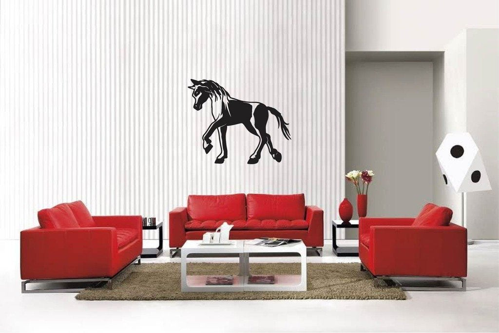 Picniva Matte Black Pony Style 9 Vinyl Wall Decal Equestrian Kids Decor