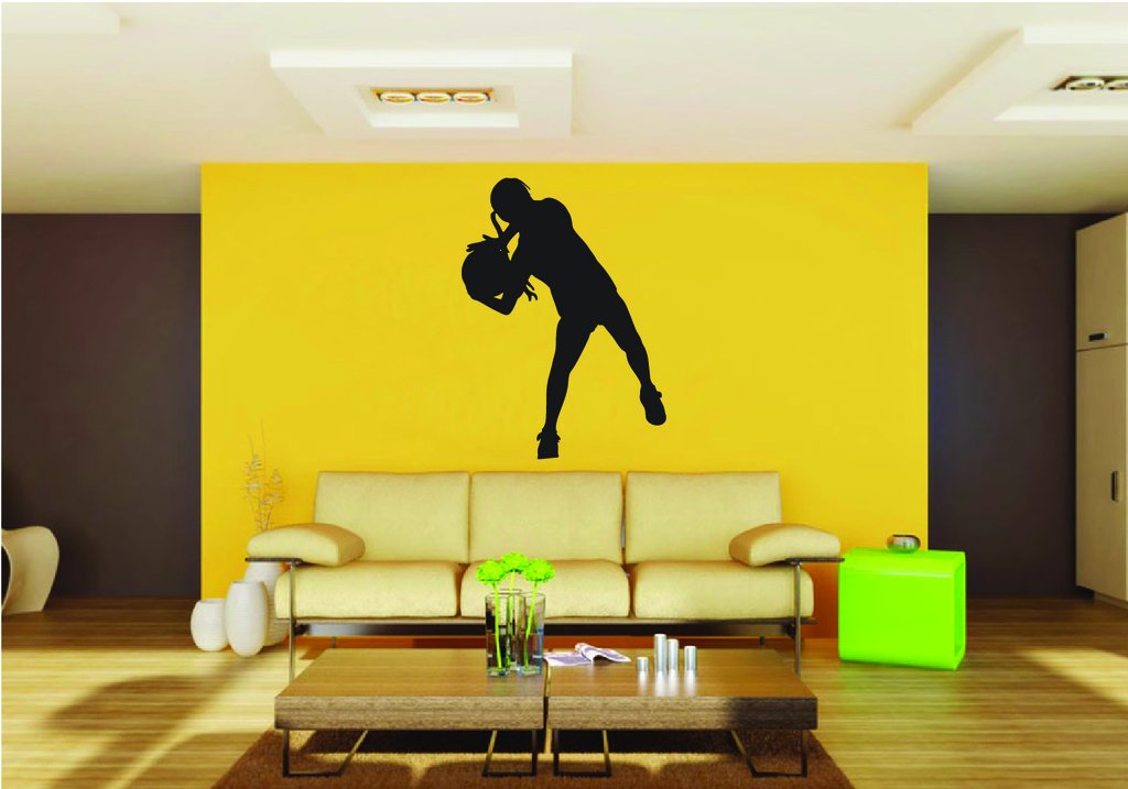 Picniva Soccer Girl Style 34a Removable Vinyl Wall Decal