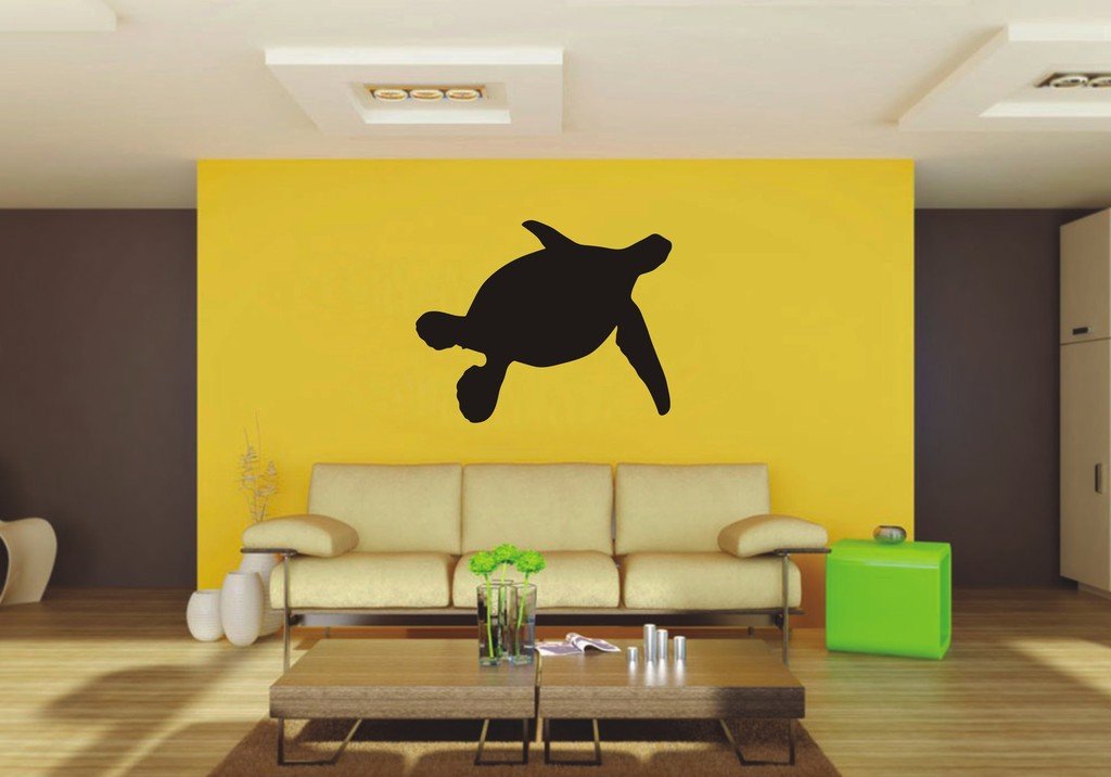 Picniva Green Sea Turtle Sty1 Vinyl Wall Decal, Approx 22 x 17.41 in
