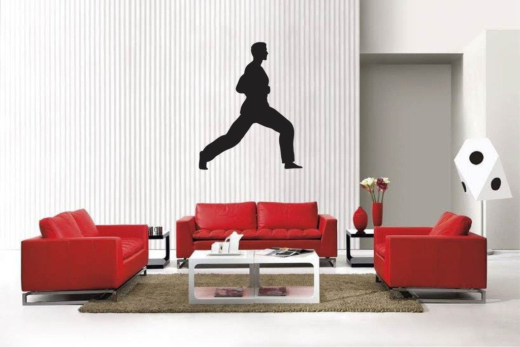 Picniva Matte Black Martial Arts Style 165 Vinyl Wall Decal Sports Decor