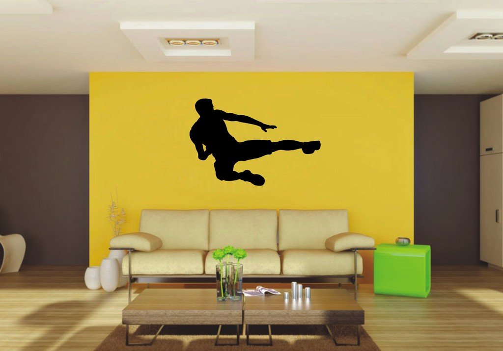Picniva Flying Kick Style 1 Wall Decal Figure Silhouette Decor