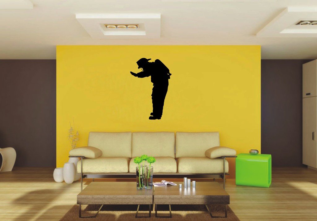 Picniva 22x32.95 Fireman Style 24 Vinyl Wall Decal Firefighter