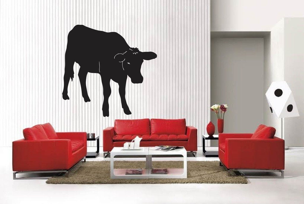 Picniva Matte Black Cow Style 52 Vinyl Wall Decal Farm Ranch Decor BG5502