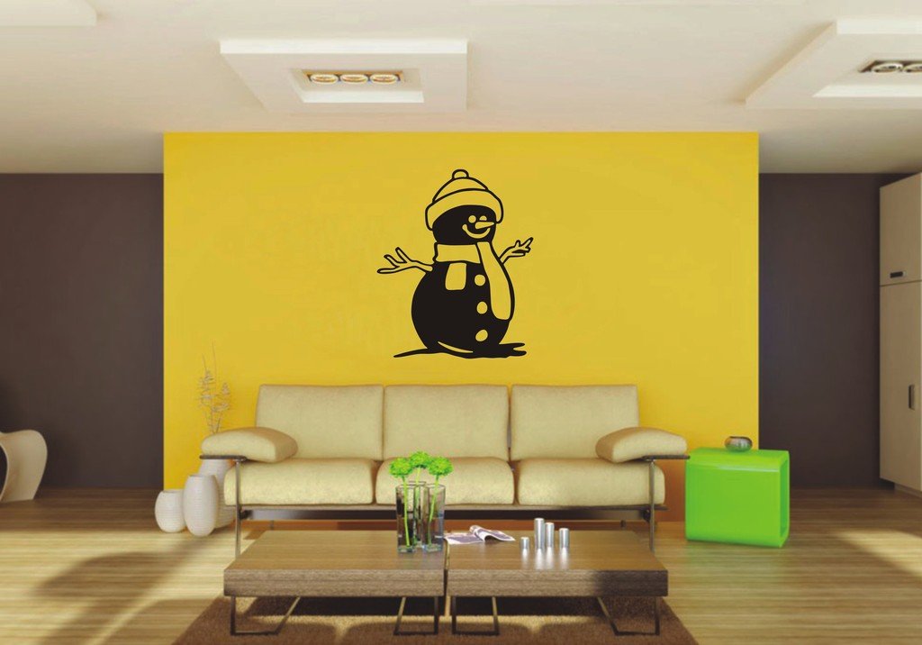 Picniva Snowman Sty5 Vinyl Wall Decal, Approx 22 x 26.65 in, Removable