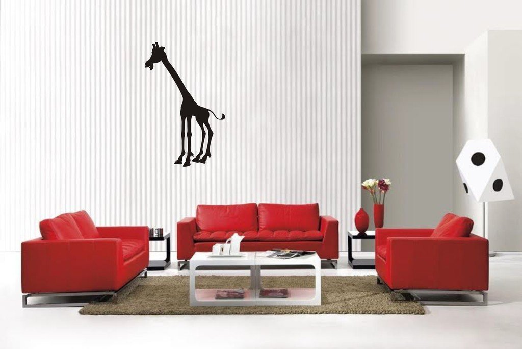 Picniva Matte Black Giraffe Style 7 Vinyl Wall Decal Safari Nursery Decor