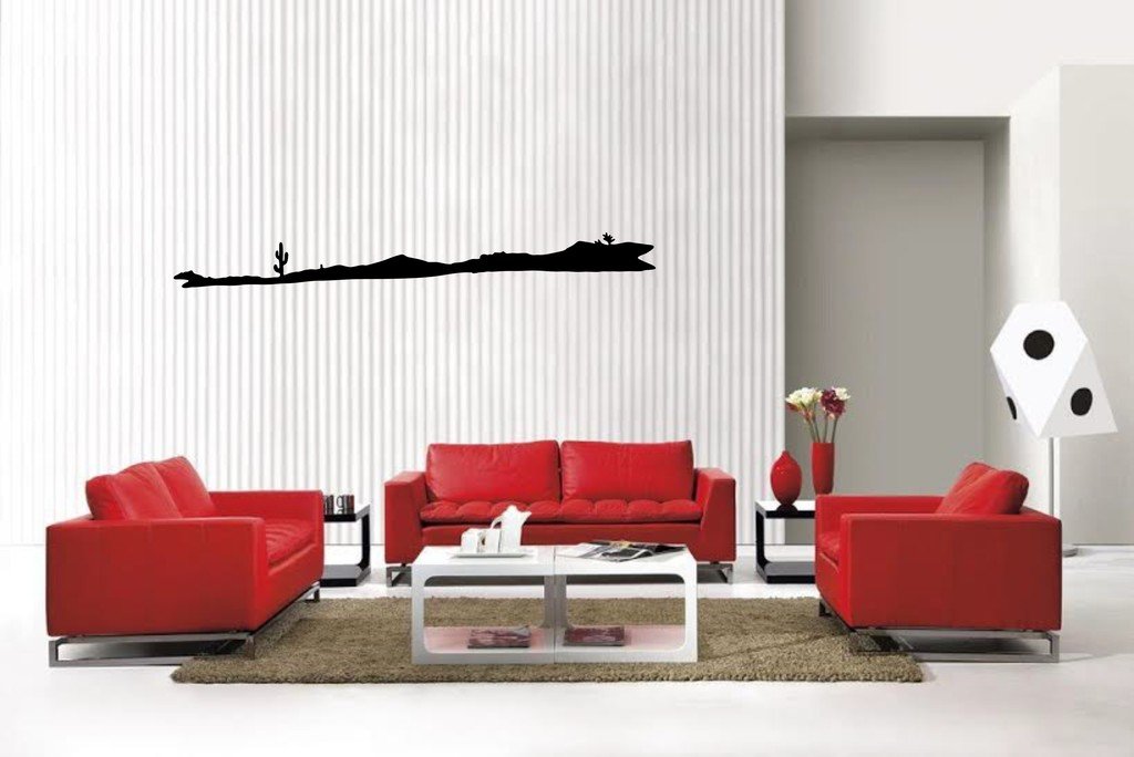Picniva Matte Black Desert Style 3 Vinyl Wall Decal Nature Botanical Decor