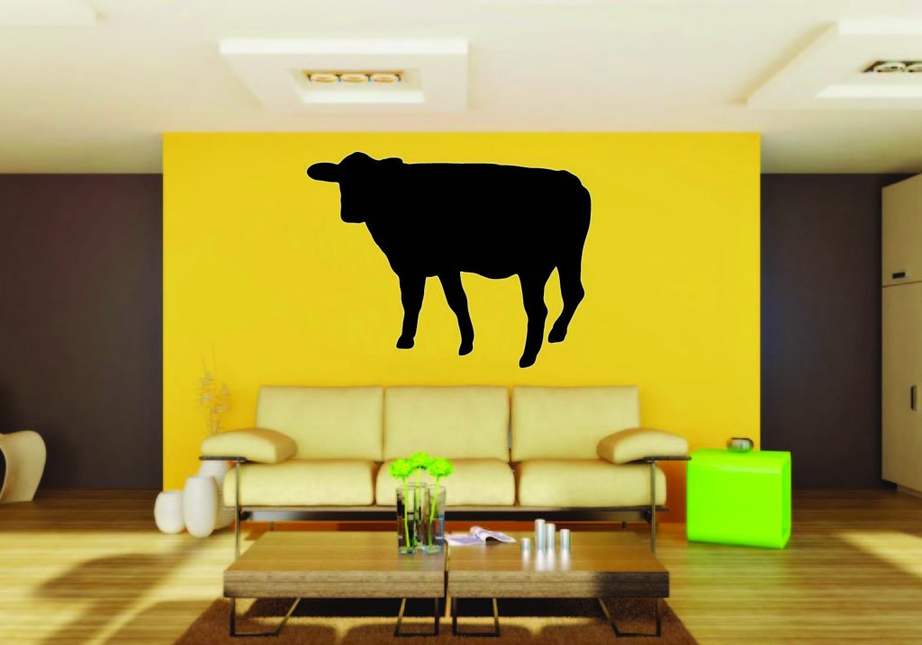 Picniva Cow Sty18 Vinyl Wall Decal, Approx 22 x 17.6 in, Removable