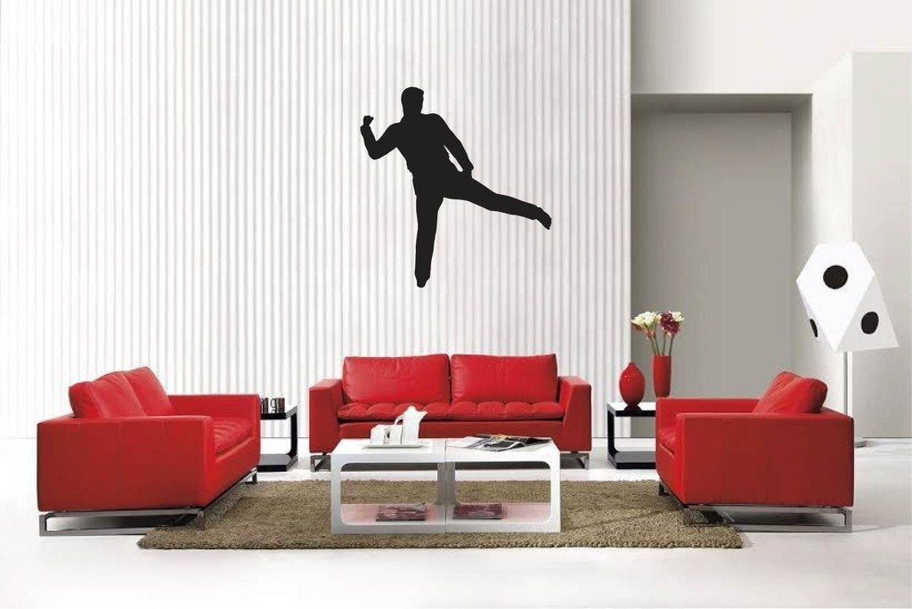 Picniva Matte Black Martial Arts Style 129 Vinyl Wall Decal Sports Decor