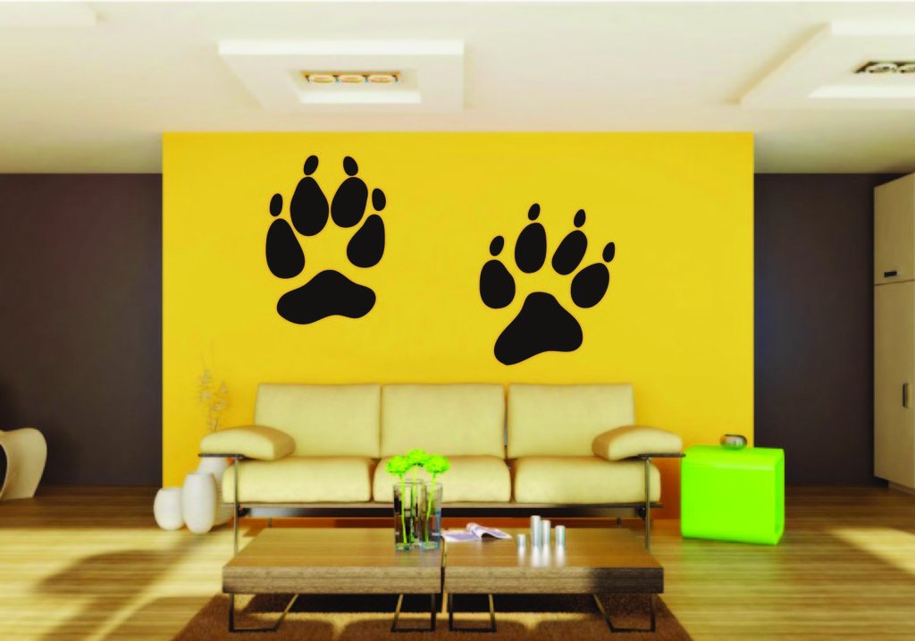 Picniva Coyote Track Vinyl Wall Decal, Approx 22 x 13.2 in, Removable