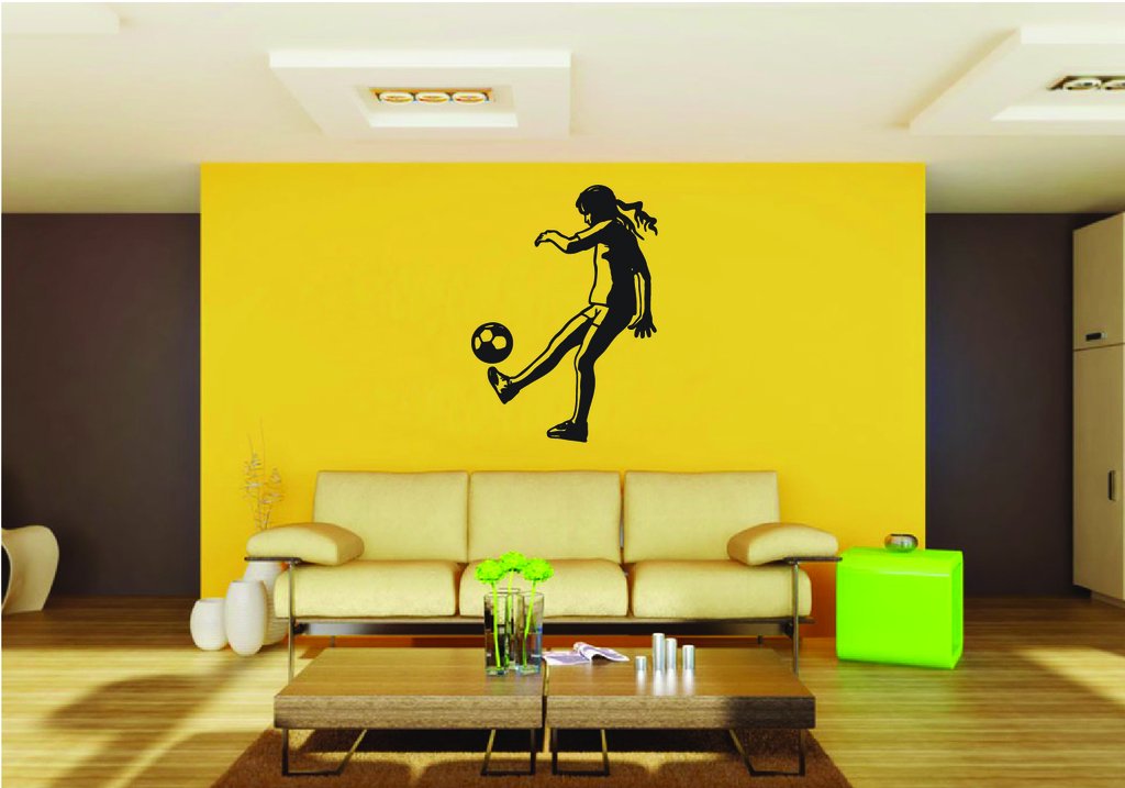Picniva Soccer Girl Style 40 Removable Vinyl Wall Decal