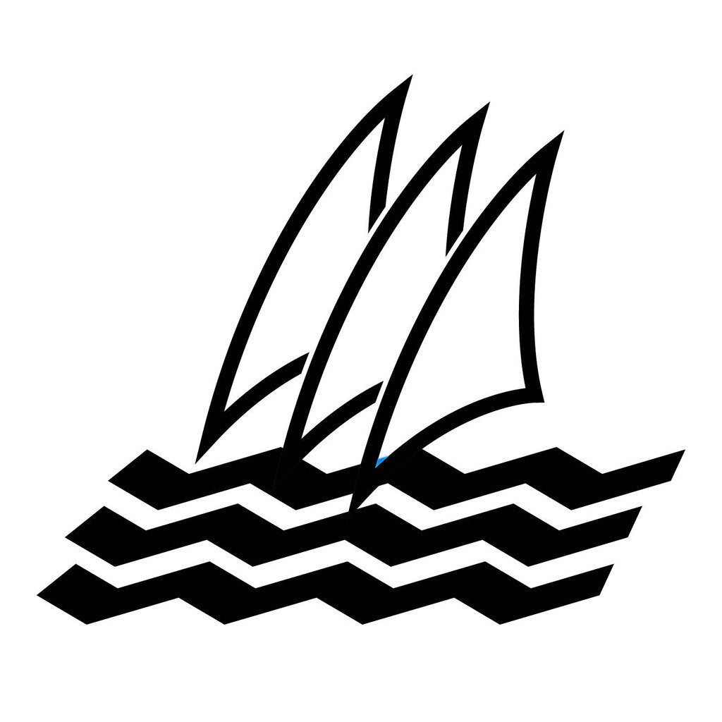 Picniva Sailboat Waves Vinyl Car Body Side Decals, Two Pack
