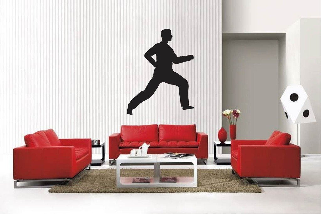 Picniva Matte Black Martial Arts Style 167 Vinyl Wall Decal Sports Decor