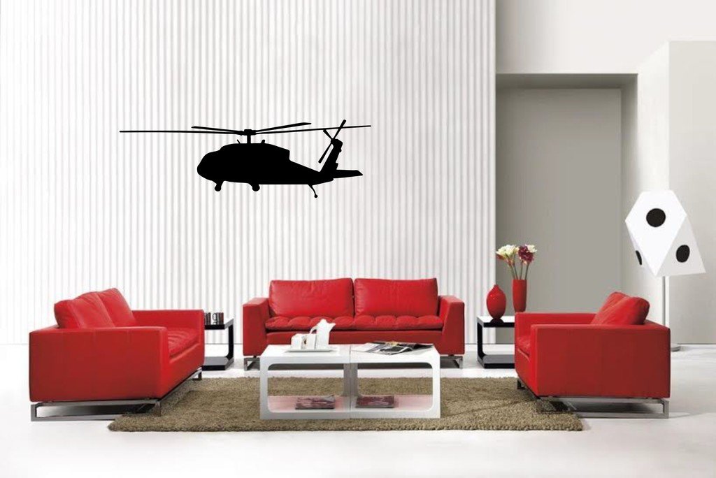 Picniva Matte Black Military Style 26 Vinyl Wall Decal Home Decor