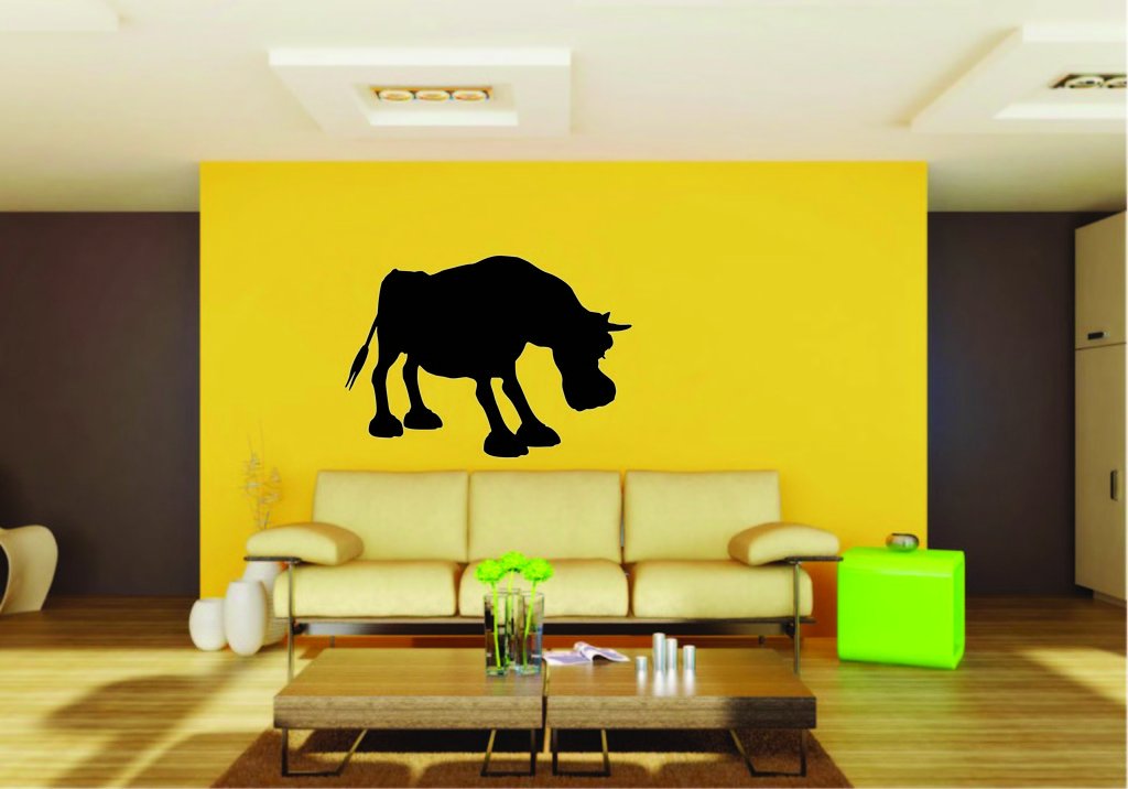 Picniva Bull Sty15a Vinyl Wall Decal, Approx 22 x 15.56 in, Removable