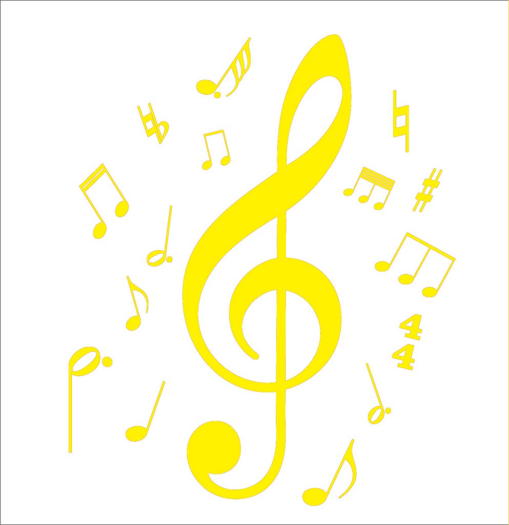Picniva Treble Clef Music Notes Wall Decal for Musicians