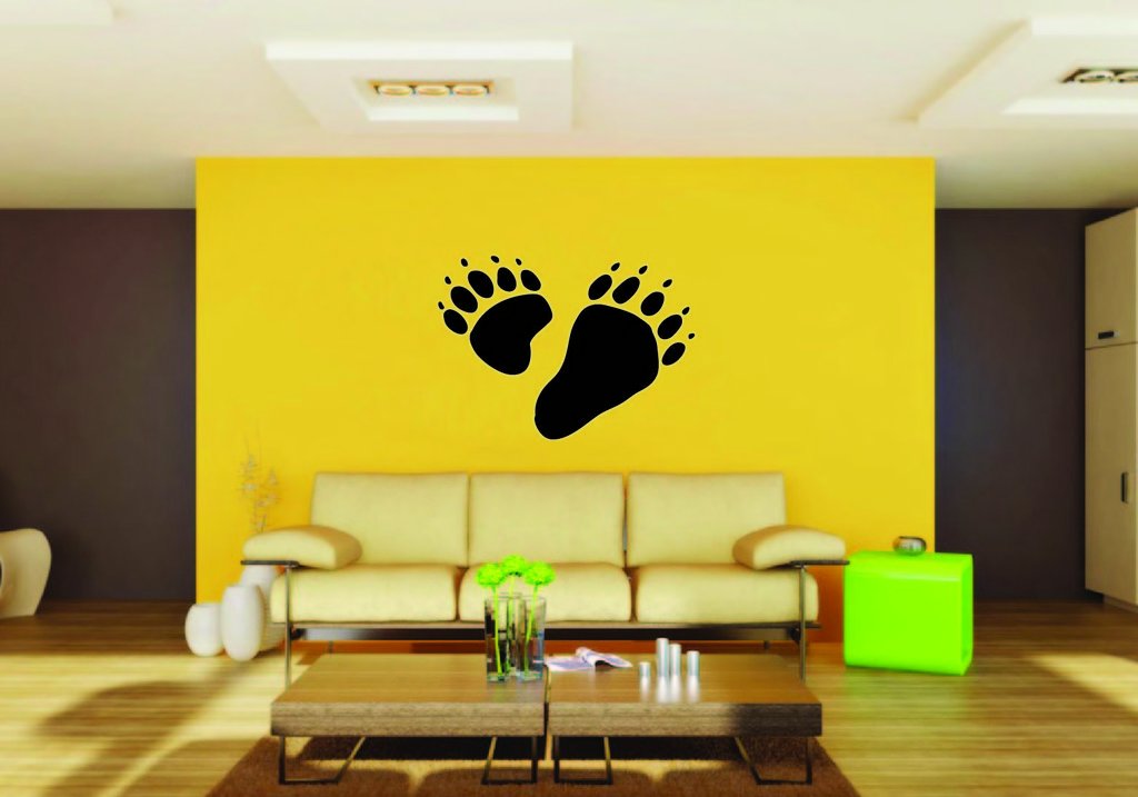 Picniva Bear Track Style 2 Removable Vinyl Wall Decal