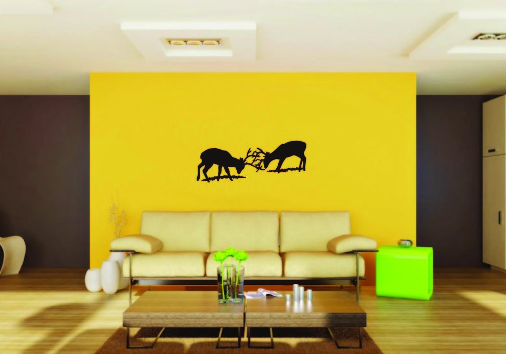 Picniva Deer Fight Style 5 Removable Vinyl Wall Decal