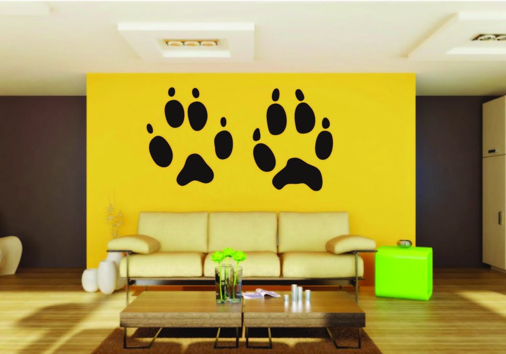 Picniva Fox Track Vinyl Wall Decal, Approx 22 x 13.2 in, Removable