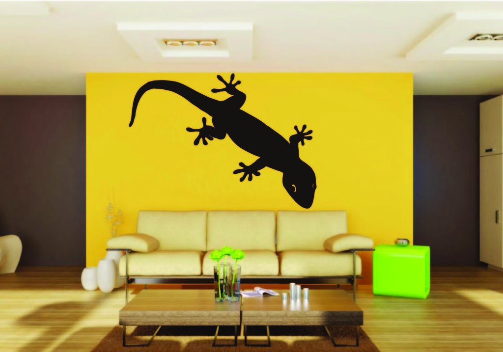 Picniva Gecko Sty3 Vinyl Wall Decal, Approx 22 x 15.4 in, Removable