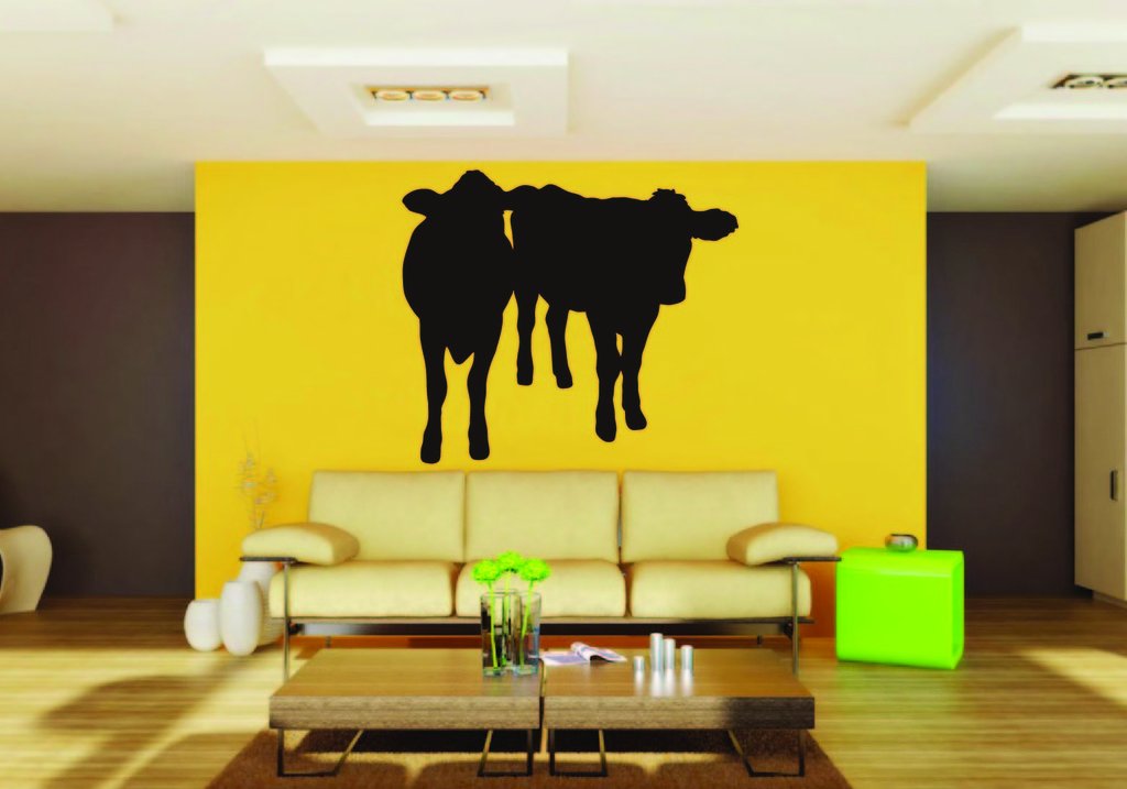 Picniva Cow Sty41 Vinyl Wall Decal, Approx 22 x 19.8 in, Removable