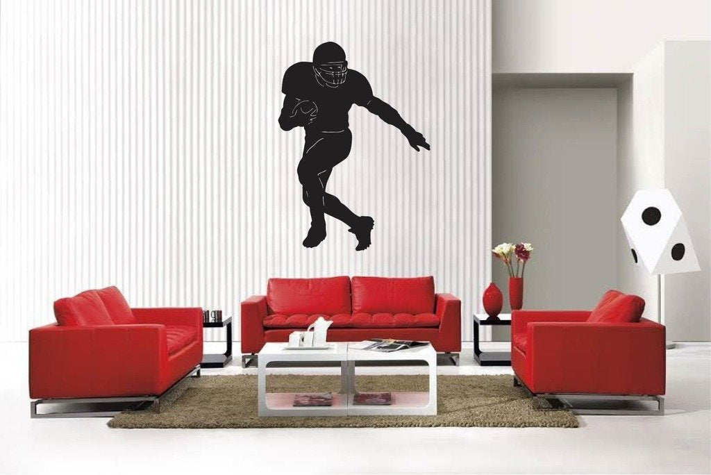 Picniva Matte Black Football Style 21 Vinyl Wall Decal Sports Decor