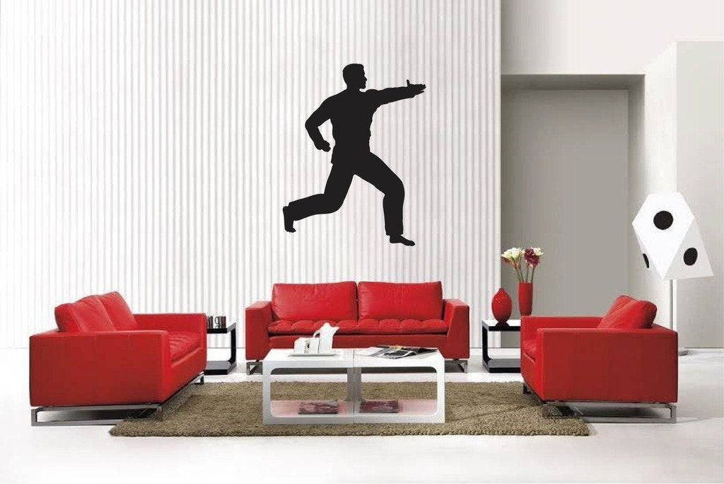 Picniva Matte Black Martial Arts Style 154 Vinyl Wall Decal Sports Decor