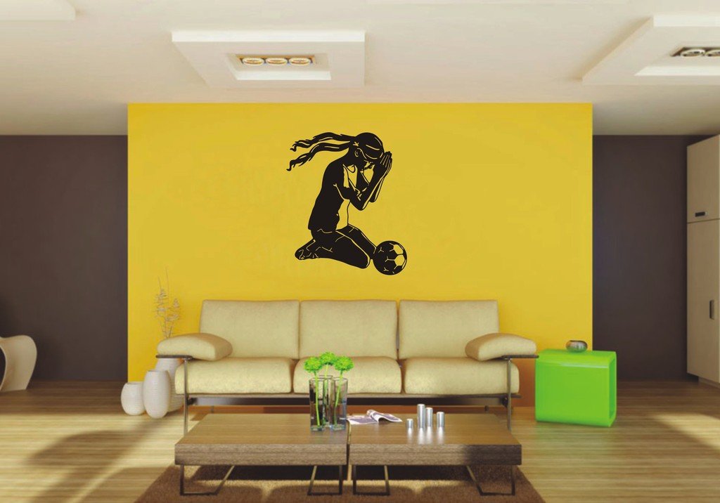 Picniva Soccer Girl Sty52 Vinyl Wall Decal, Approx 22 x 26.1 in, Removable