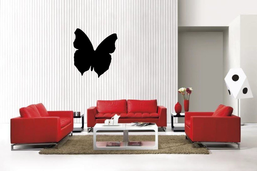 Picniva Butterfly Style 2A Vinyl Wall Decal, Matte Black, 22 x 24.69 in