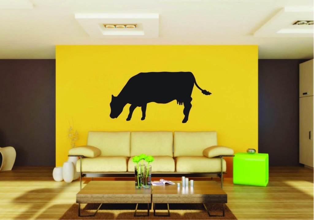 Picniva Cow Sty44 Vinyl Wall Decal, Approx 22 x 11 in, Removable