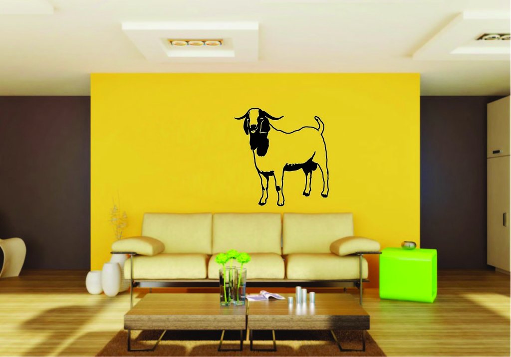 Picniva Boer Goat Sty1 Vinyl Wall Decal, Approx 22 x 23.2 in, Removable