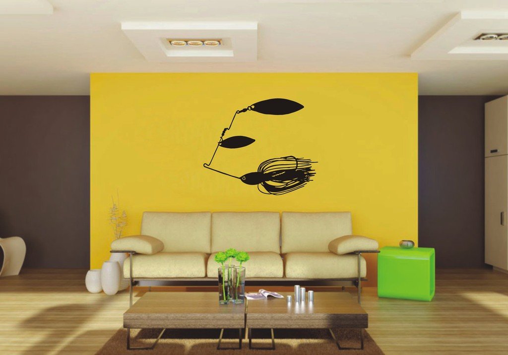 Picniva Fish Bait Sty1 Vinyl Wall Decal, Approx 22 x 18.56 in, Removable