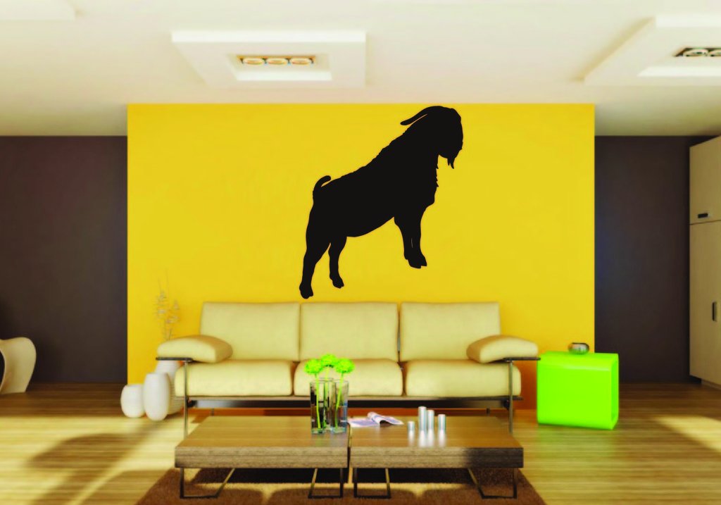 Picniva Boer Goat Sty9a Vinyl Wall Decal, Approx 22 x 26.4 in, Removable