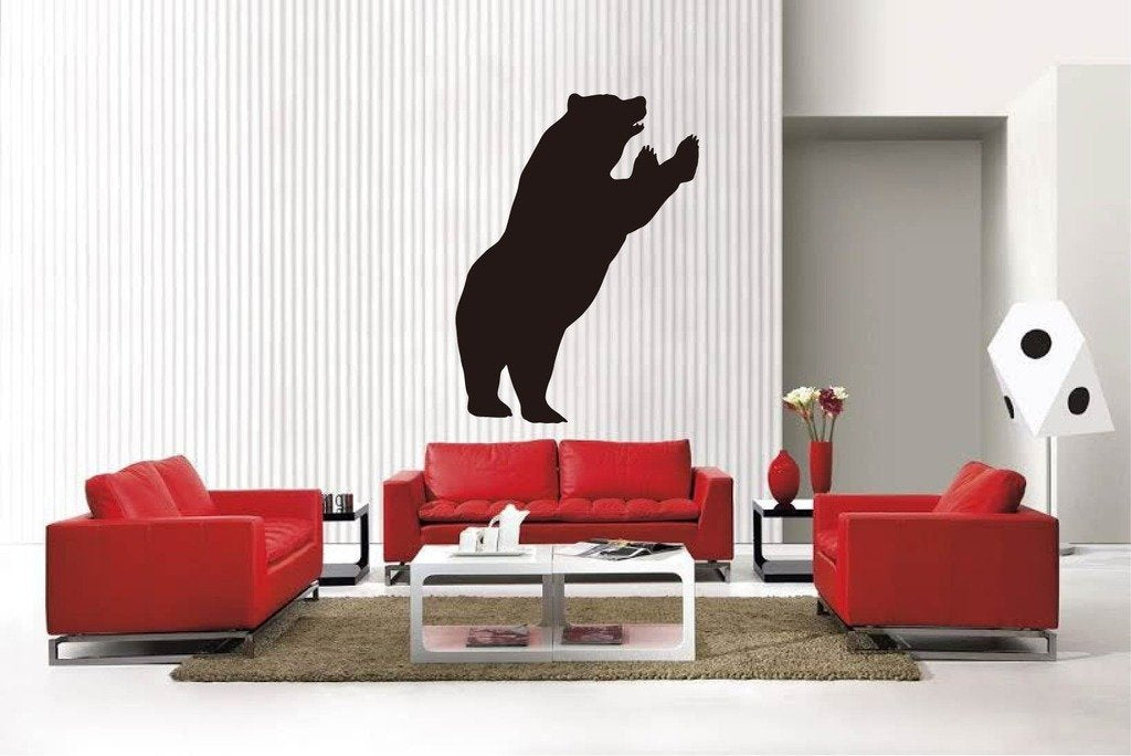 Picniva Matte Black Bear Style 23 Vinyl Wall Decal Wildlife Nature Decor