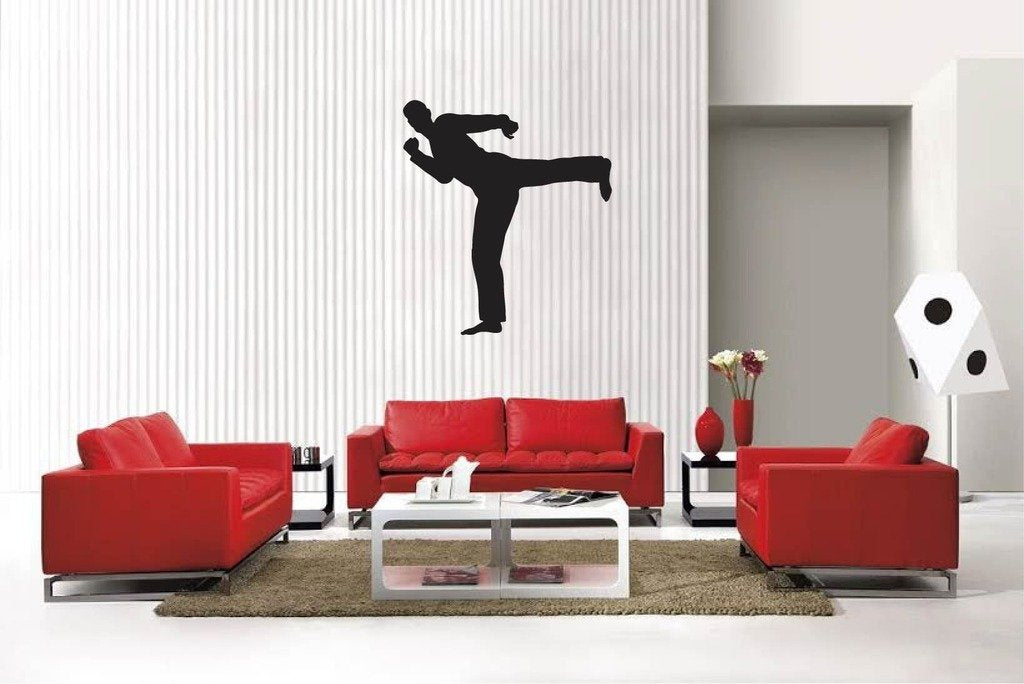 Picniva Matte Black Martial Arts Style 136 Vinyl Wall Decal Sports Decor