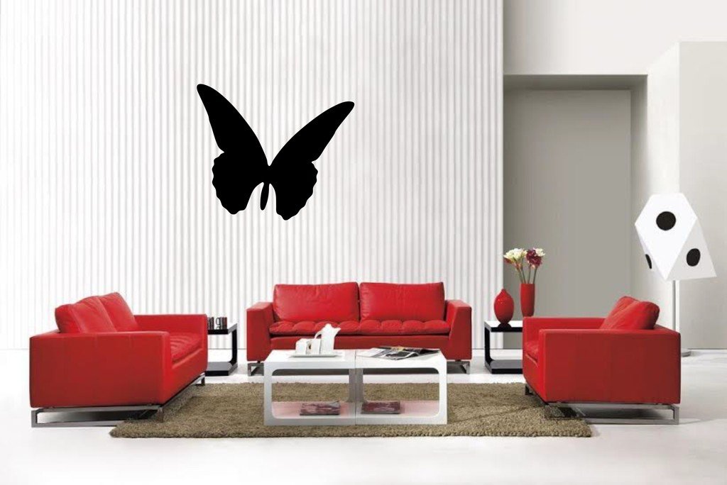 Picniva Butterfly Style 8A Vinyl Wall Decal, Matte Black, 22 x 19.03 in