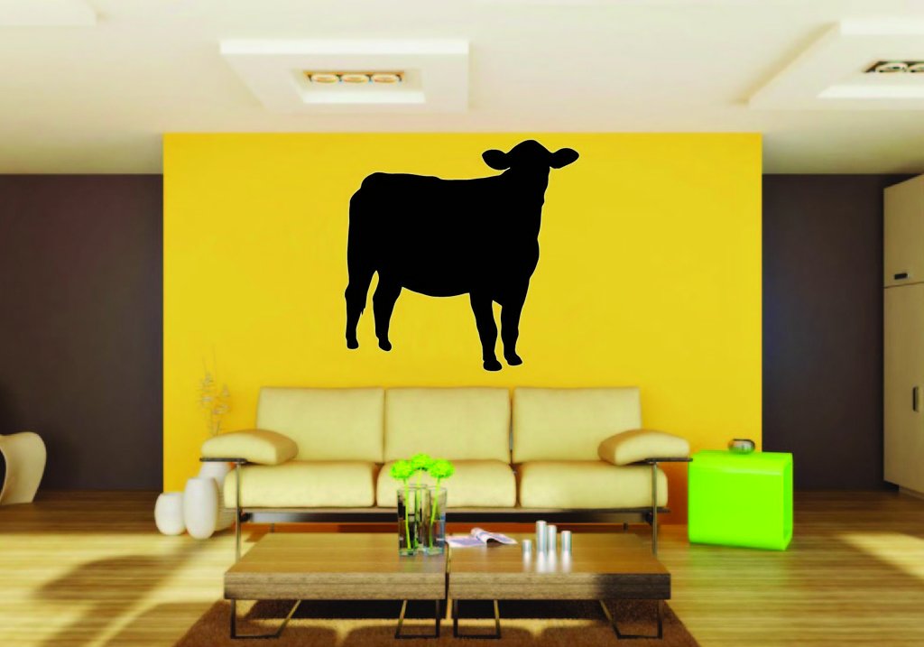 Picniva Cow Sty25 Vinyl Wall Decal, Approx 22 in Square, Removable
