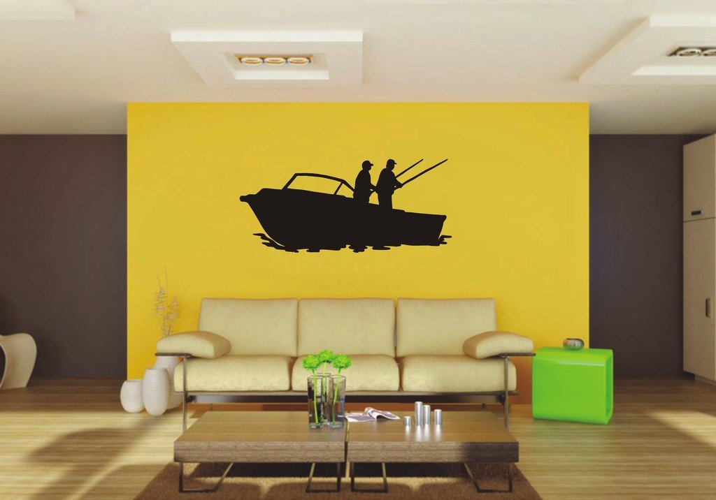 Picniva Fishing Sty1 Vinyl Wall Decal, Approx 22 x 9.74 in, Removable