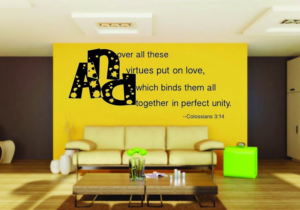 Picniva Colossians 3:14 Scripture Removable Vinyl Wall Decal