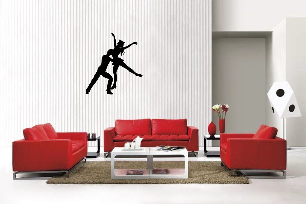 Picniva Matte Black Dancing Style 54 Vinyl Wall Decal Music Dance Decor